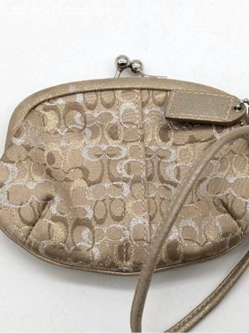 Coach Gold Metallic Butterfly Appliqué Kiss-Lock Clutch